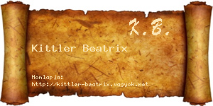 Kittler Beatrix névjegykártya